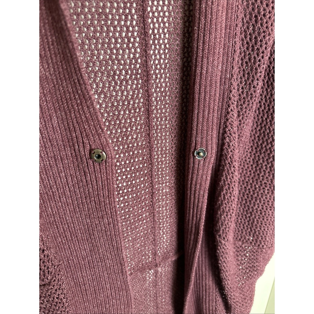 Prana Lima Cardigan Burgundy Red Open Knit Outdoor Lightweight Woman's Size XL - Picture 4 of 8